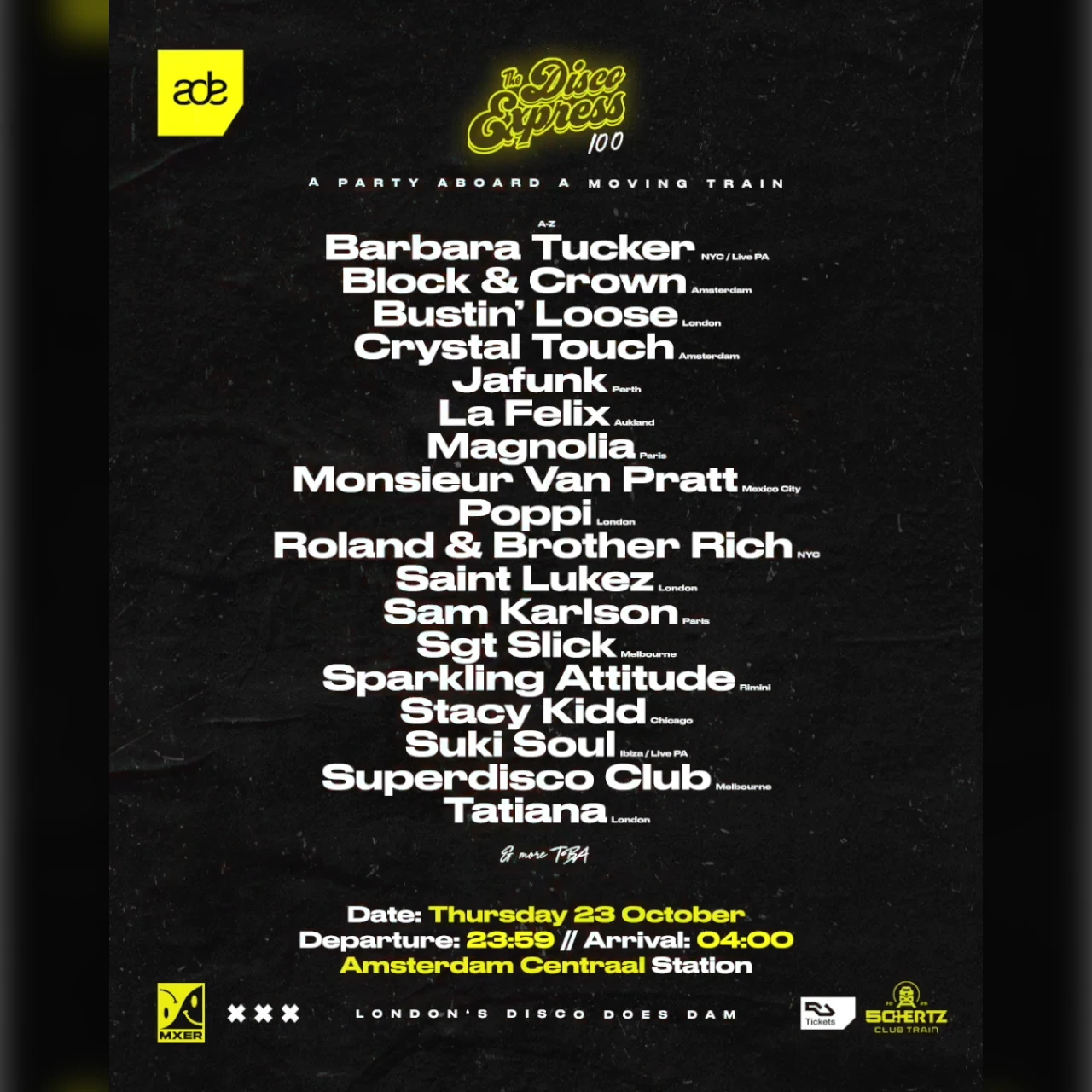 TDE - Club Train by Night: Celebrating 100 Releases on The Disco Express